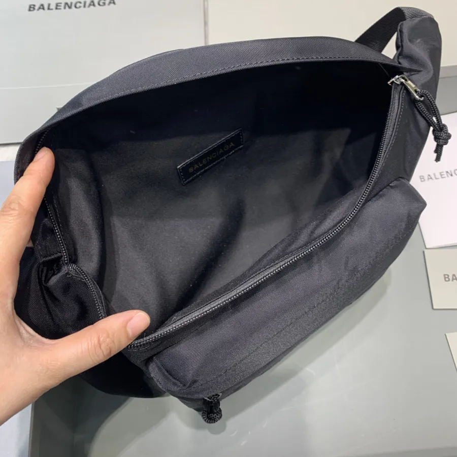 Balen Wheel Logo Embroidered Waist Bag