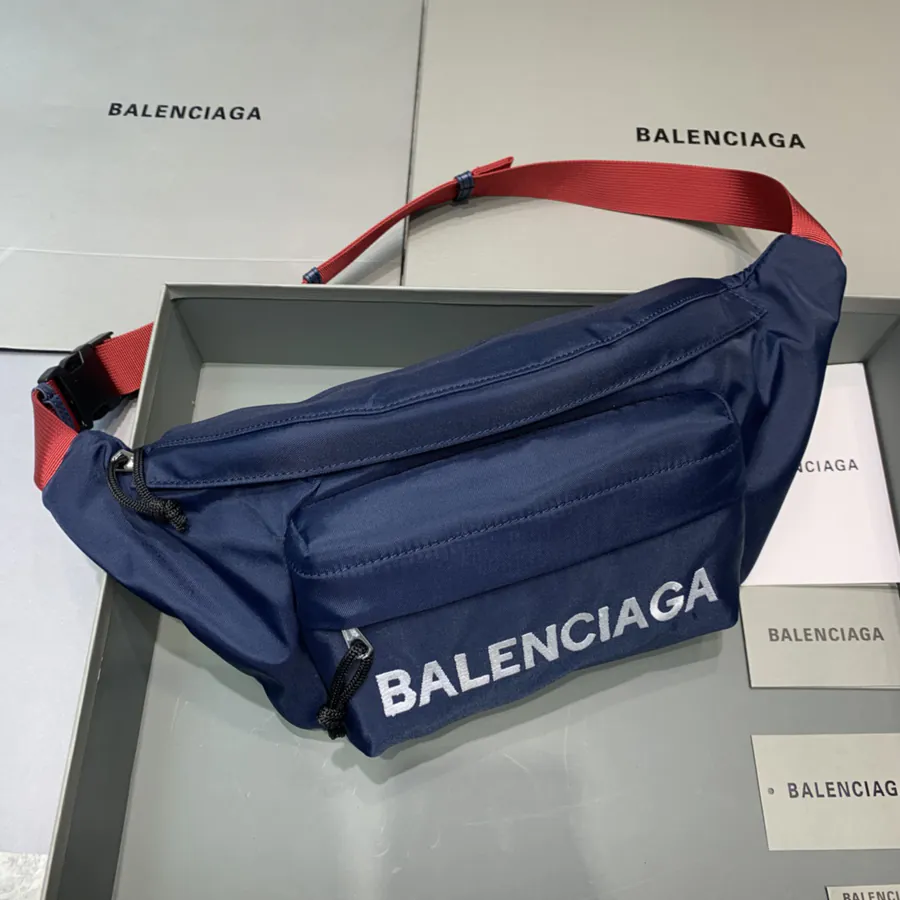 Balen Wheel Logo Embroidered Waist Bag