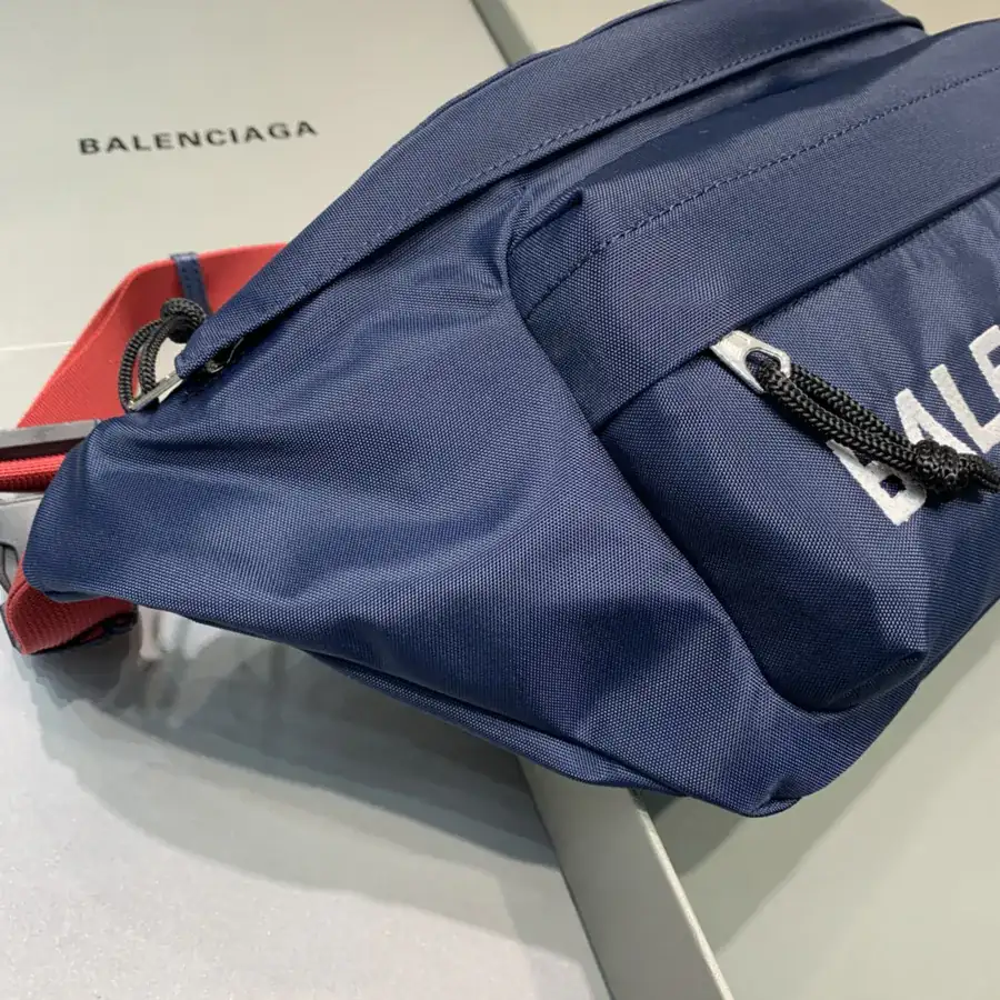 Balen Wheel Logo Embroidered Waist Bag