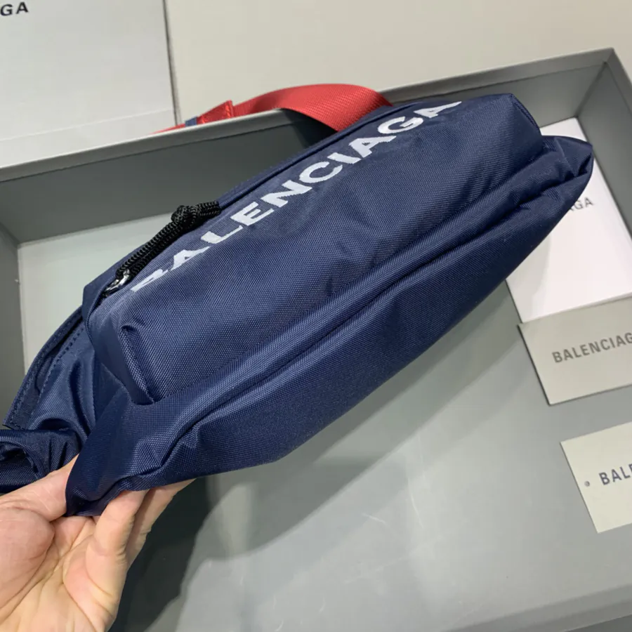 Balen Wheel Logo Embroidered Waist Bag