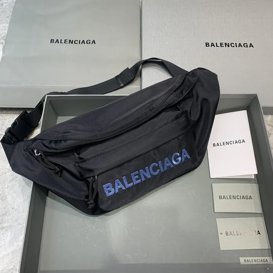 Balen Wheel Logo Embroidered Waist Bag