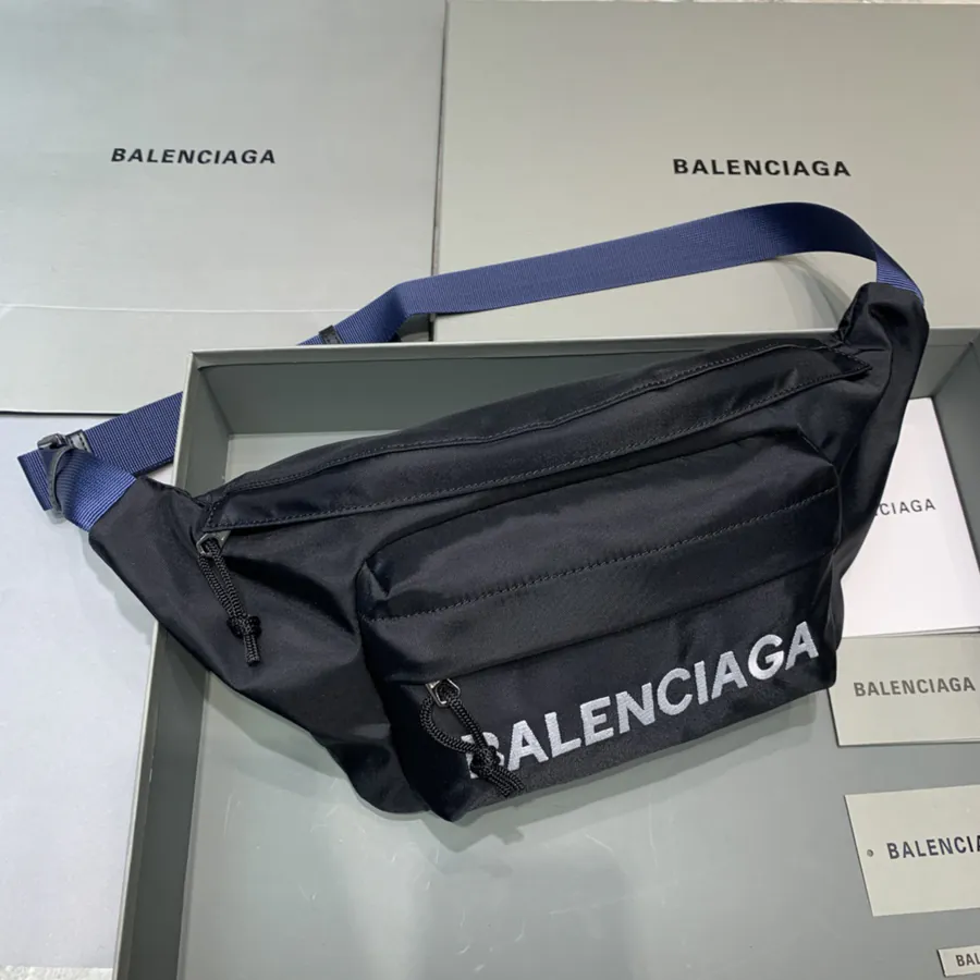 Balen Wheel Logo Embroidered Waist Bag