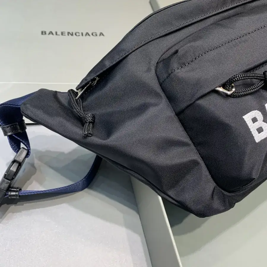 Balen Wheel Logo Embroidered Waist Bag