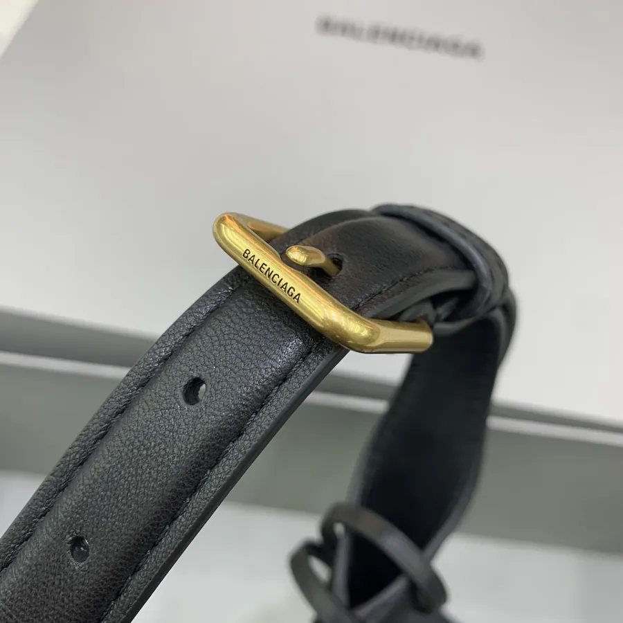 Baleenciag Air Hobo Small Black Gold Zip
