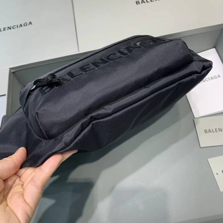 Balen Wheel Logo Embroidered Waist Bag