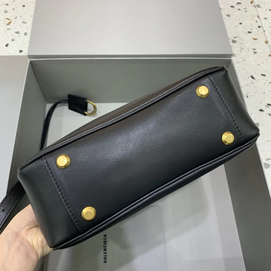 Baleenciag Air Hobo Small Black Gold Trim