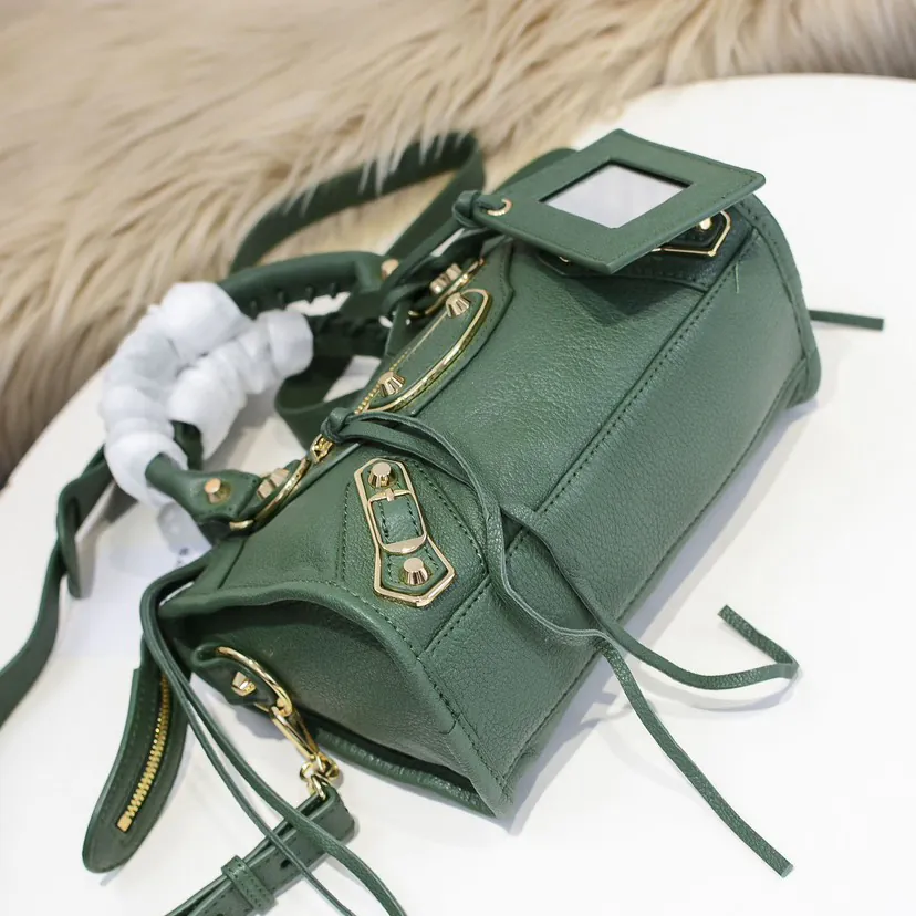 Balen•Classic Motorcycle Bag with Genuine Goat Leather Trim