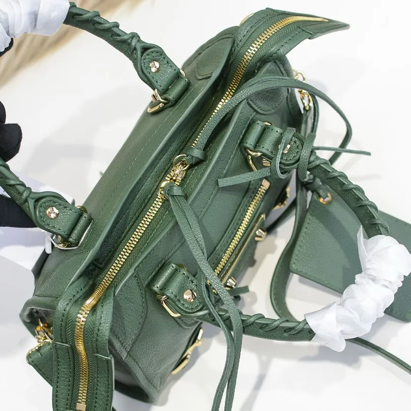 Balen•Classic Motorcycle Bag with Genuine Goat Leather Trim