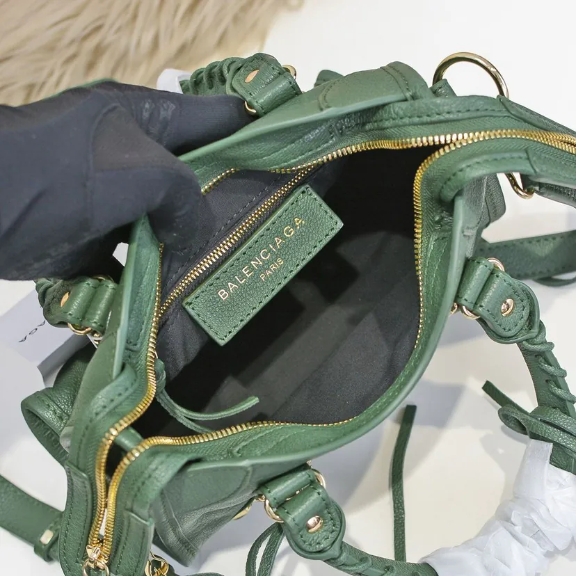 Balen•Classic Motorcycle Bag with Genuine Goat Leather Trim