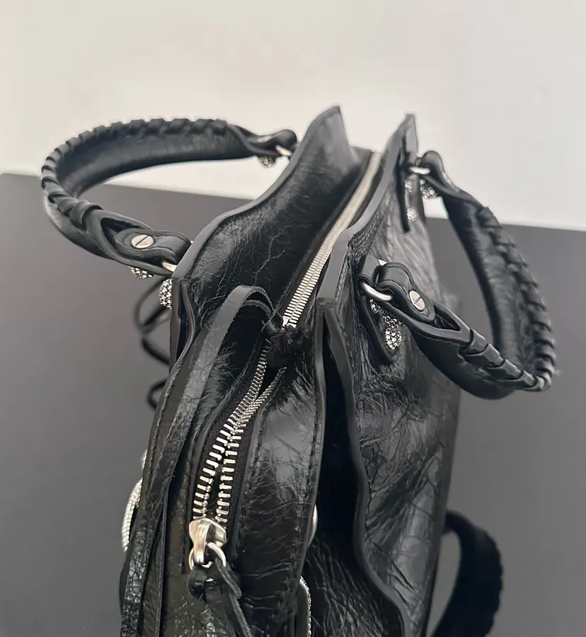 BaleNCIAG* Neo Cagole Motorcycle Bag Black with Diamonds