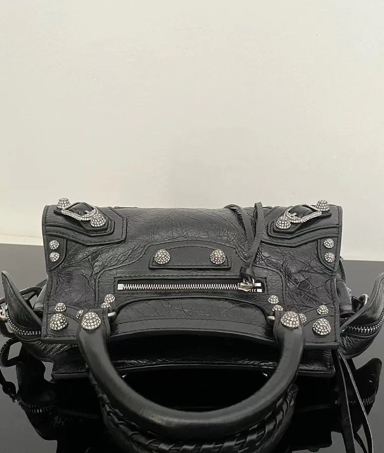 BaleNCIAG* Neo Cagole Motorcycle Bag Black with Diamonds