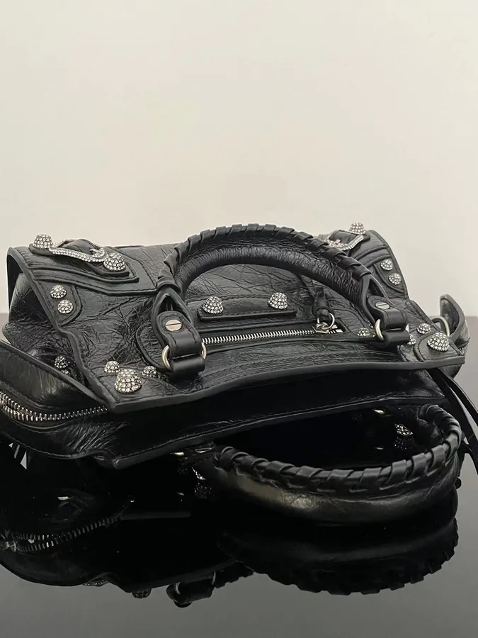 BaleNCIAG* Neo Cagole Motorcycle Bag Black with Diamonds