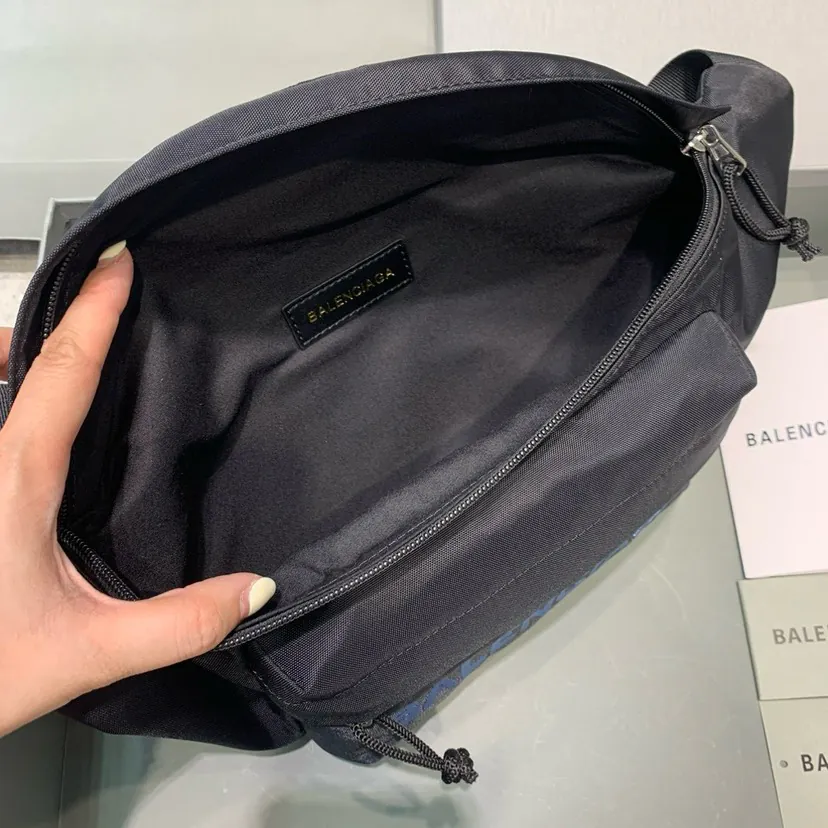 Balen Wheel Logo Embroidered Waist Bag