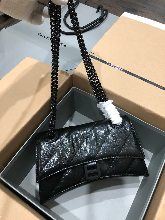 BaleNCIAG Crush Mini Black Bucket Bag