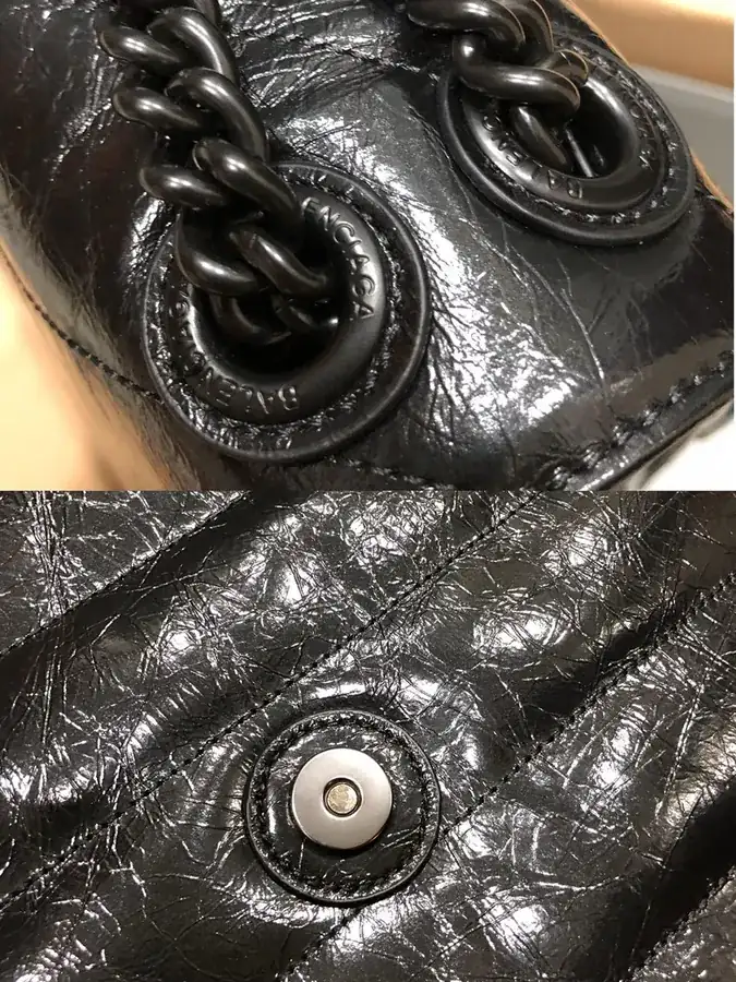 BaleNCIAG Crush Mini Black Bucket Bag