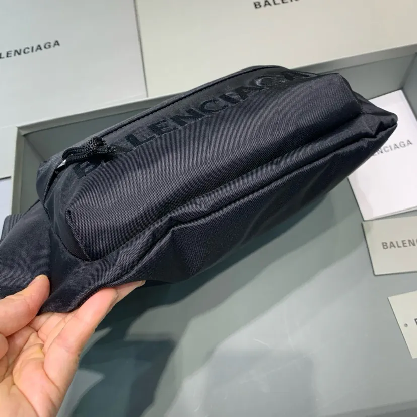 Balen Wheel Logo Embroidered Waist Bag