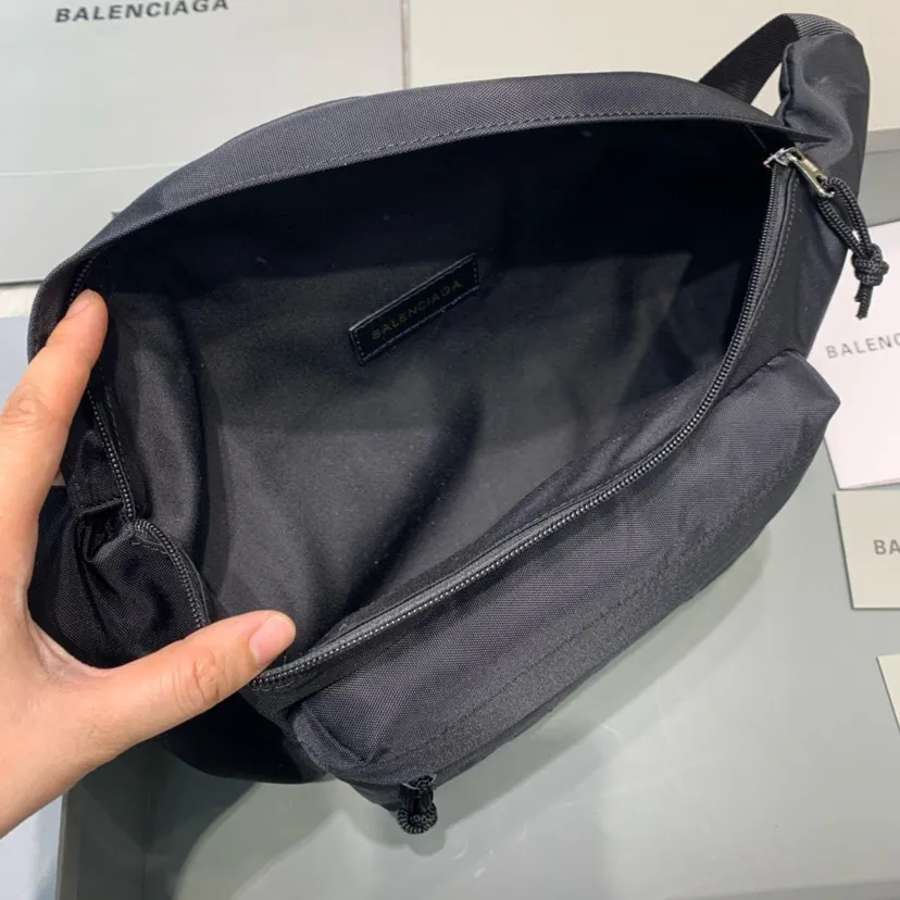 Balen Wheel Logo Embroidered Waist Bag