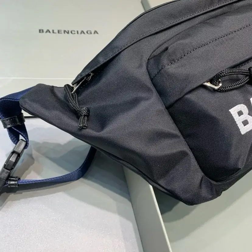 Balen Wheel Logo Embroidered Waist Bag