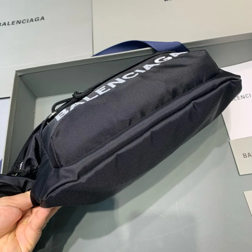 Balen Wheel Logo Embroidered Waist Bag