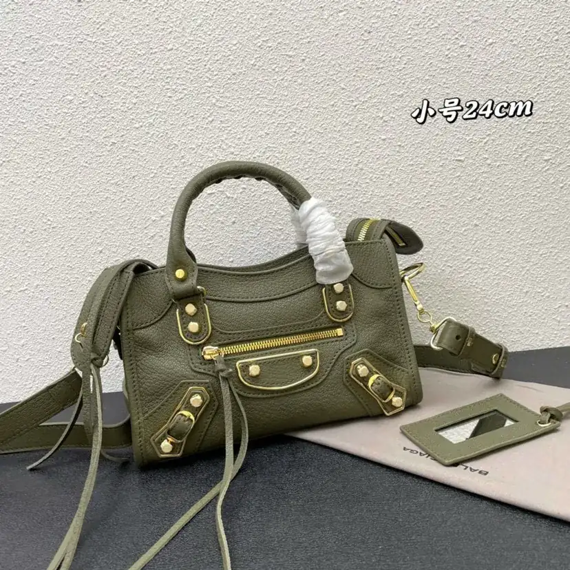 BALEN Bucket Bag with Genuine Goat Leather Trim