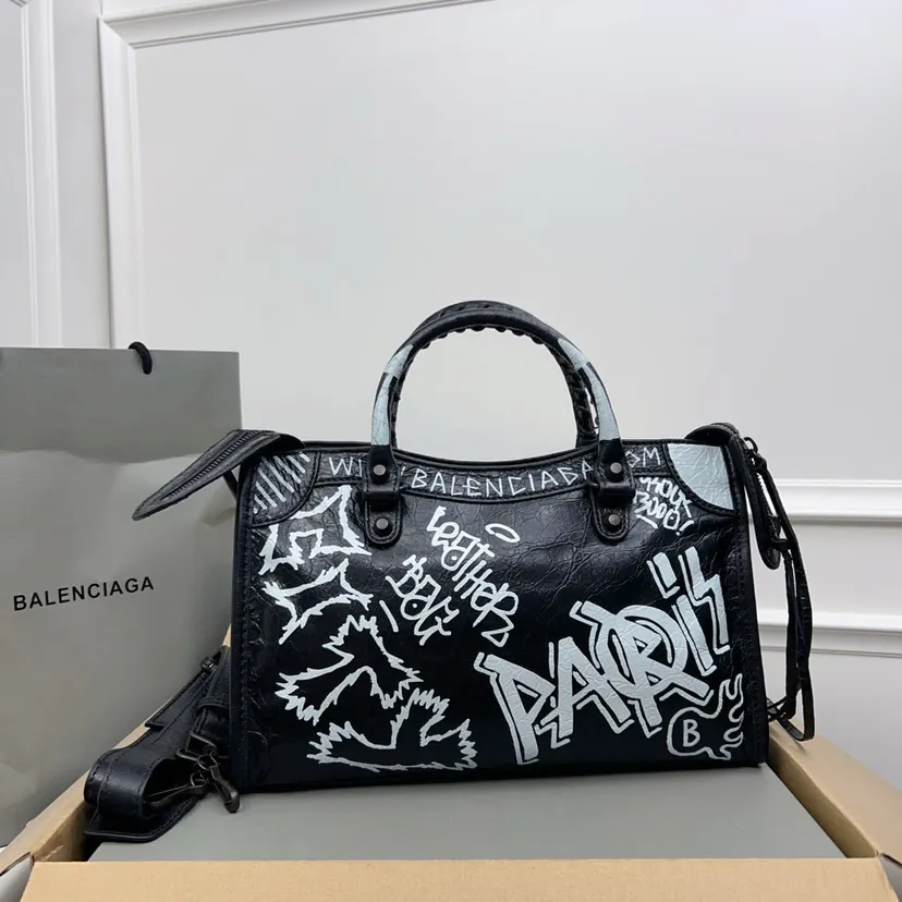 Mini City Bucket Bag Parisian Graffiti Design