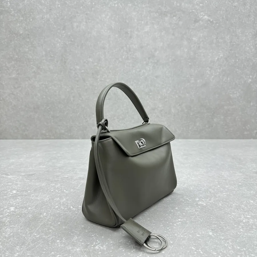 Baleenciag*Rodéo Mini Bucket Bag in Olive Green