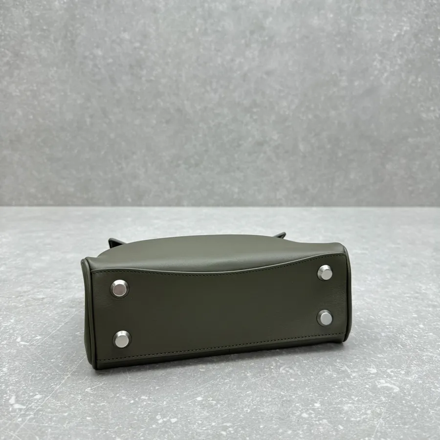 Baleenciag*Rodéo Mini Bucket Bag in Olive Green