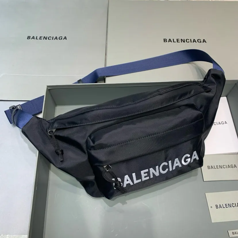 Parisian Balen Wheel Logo Embroidered Waist Bag