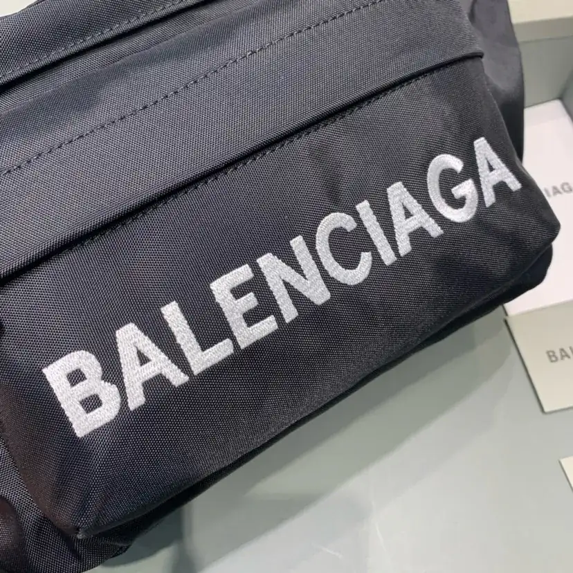 Parisian Balen Wheel Logo Embroidered Waist Bag