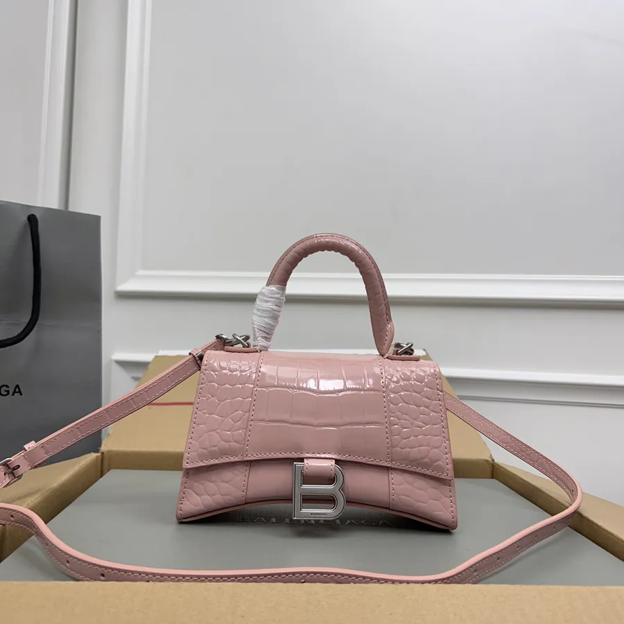 Balenciagα Hourglass Sandbag with Silver Clasp