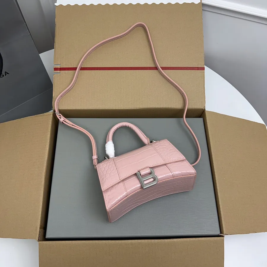 Balenciagα Hourglass Sandbag with Silver Clasp
