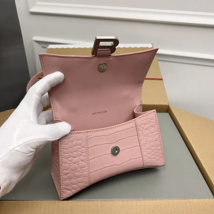Balenciagα Hourglass Sandbag with Silver Clasp