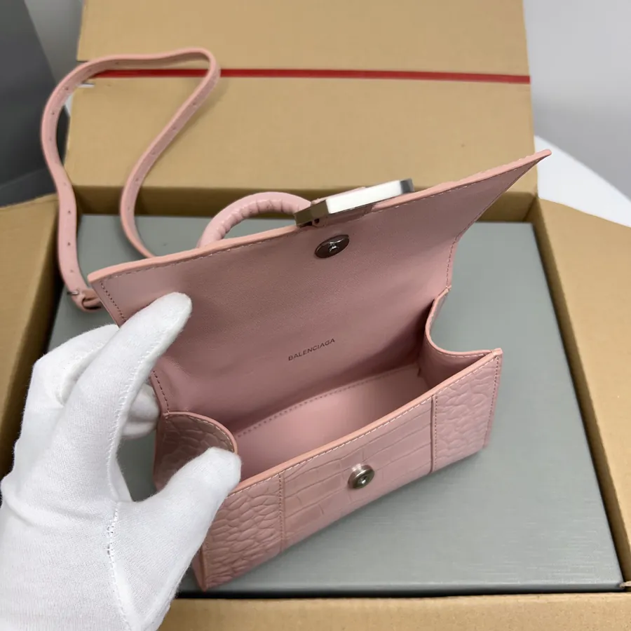 Balenciagα Hourglass Sandbag with Silver Clasp