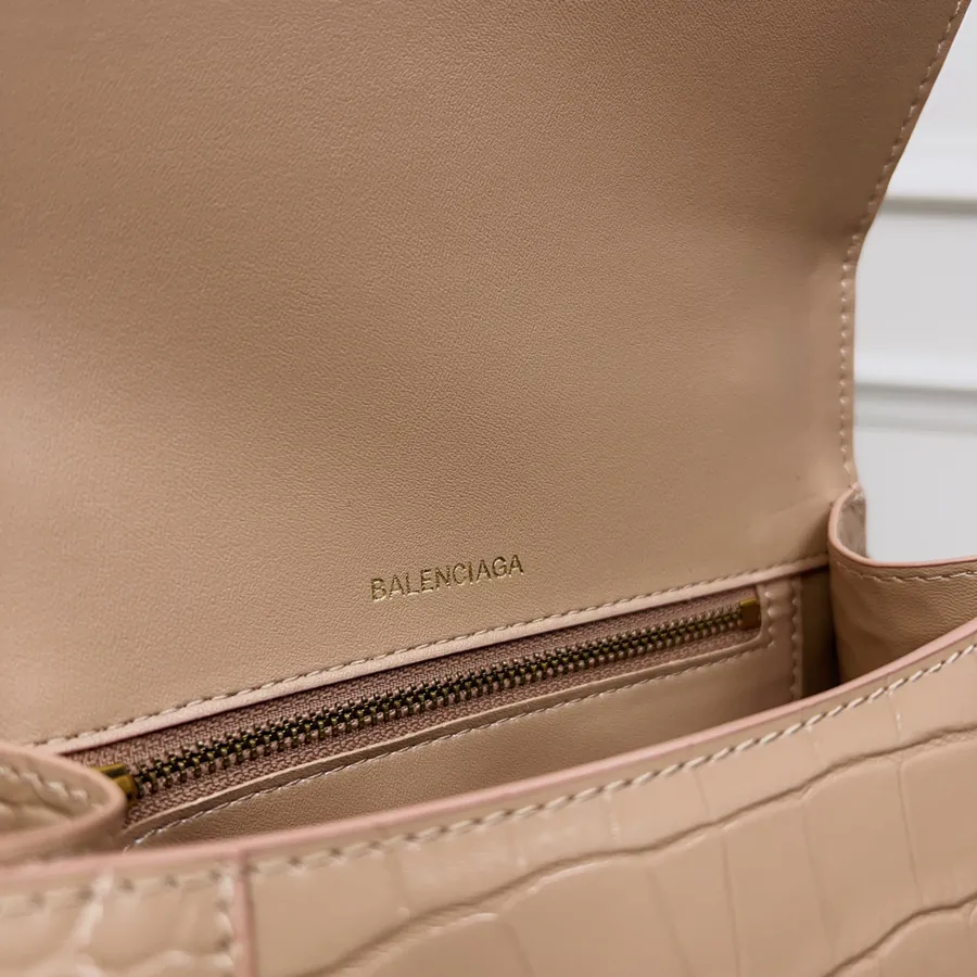 Balenciagα Hourglass Sand Bag Exclusive Real Photo, Gold Zip, Cheetah Print