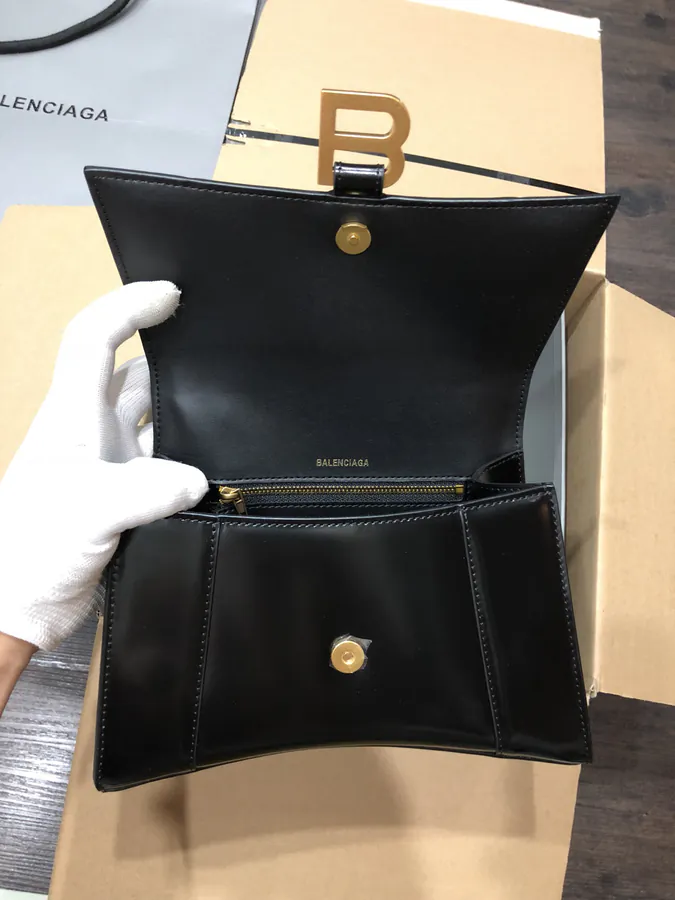 Balenciagα Hourglass Sandbag with Gold Zip Mini Size