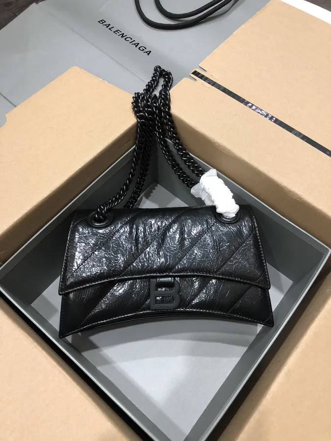 BaleNCIAG Crush Mini Black Bucket Bag