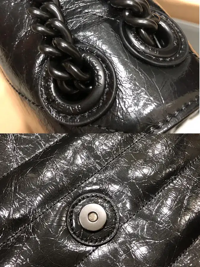 BaleNCIAG Crush Mini Black Bucket Bag