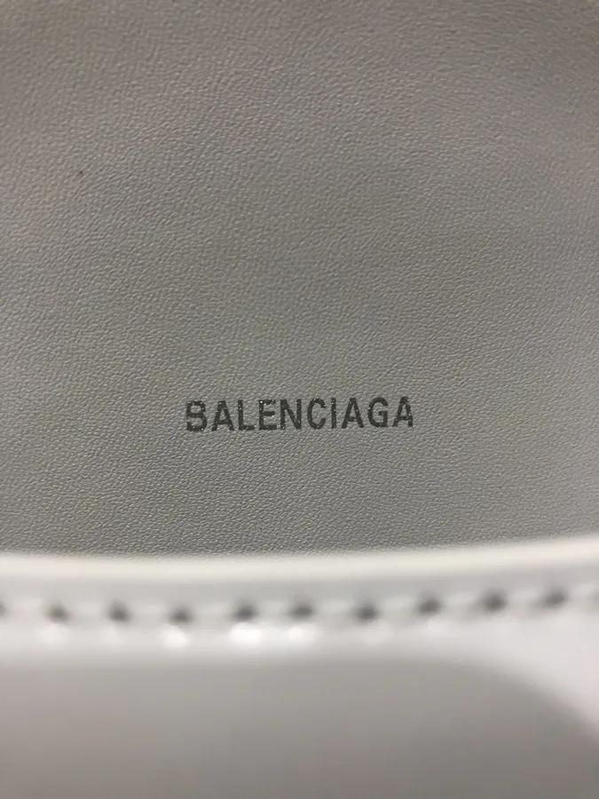Balenciagα Hourglass Sandbag in White with Silver Buckle