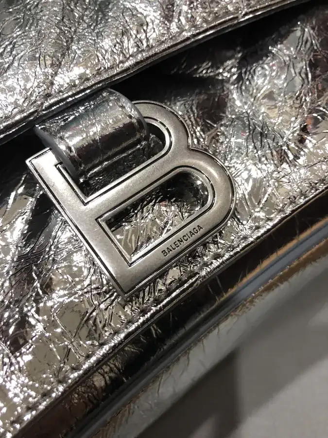BaleNCIAG Crush Silver Clasp Sand漏 Chain Bag