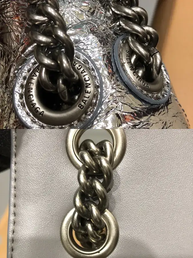 BaleNCIAG Crush Silver Clasp Sand漏 Chain Bag