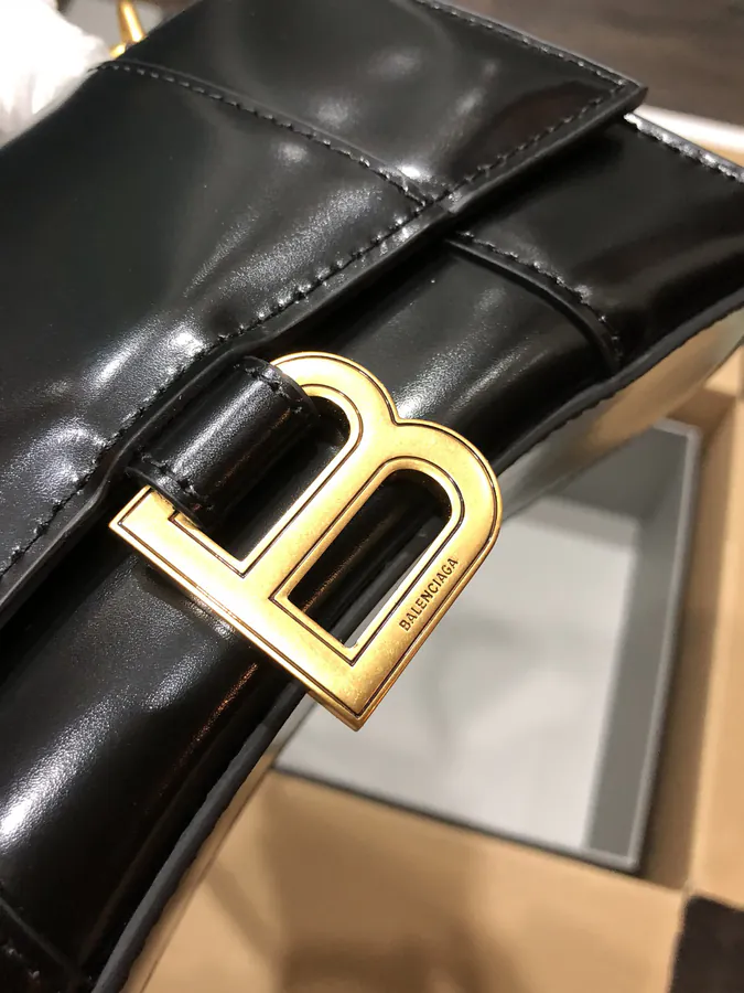 Balenciagα Hourglass Sandbag with Gold Zip Mini Size