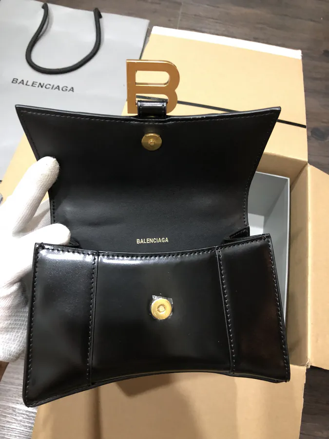Balenciagα Hourglass Sandbag with Gold Zip Mini Size