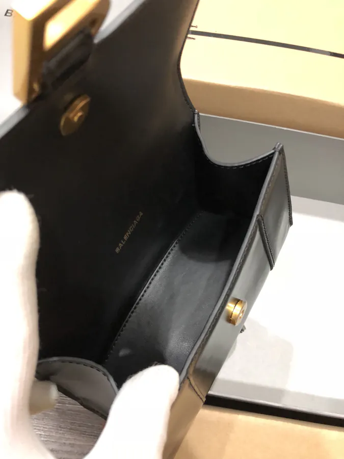 Balenciagα Hourglass Sandbag with Gold Zip Mini Size