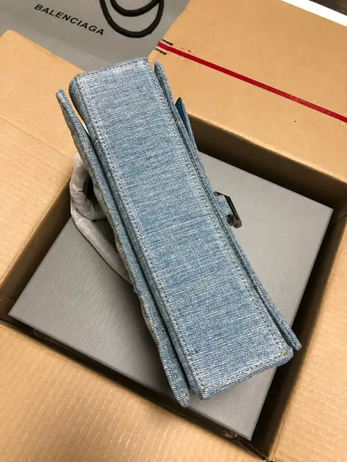 BaleNCIAG Crush Mini Denim Chain Bag