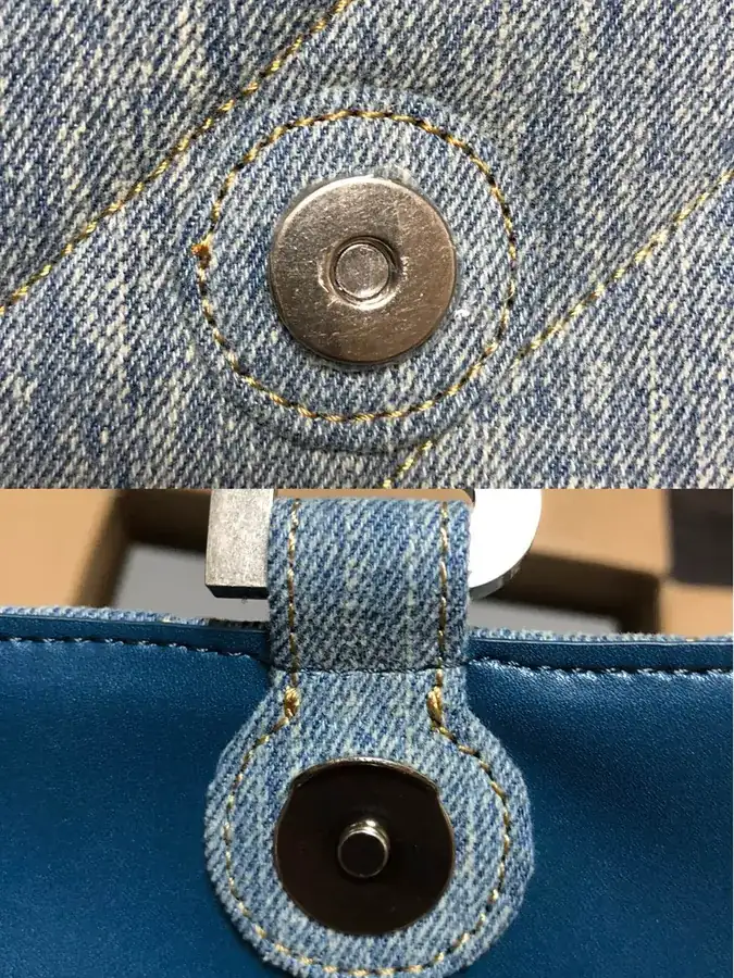 BaleNCIAG Crush Mini Denim Chain Bag