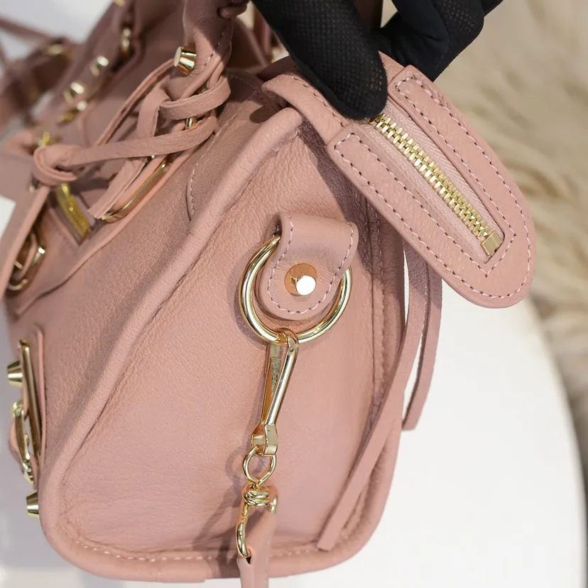 Balen•GA Motorcycle Bag with Genuine Goat Leather Trim and Metal Hardware