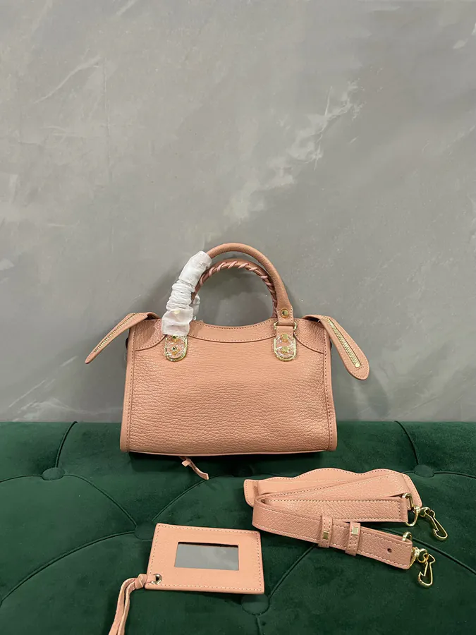 Mini City 24cm Bucket Bag with Gold Trim and Fringe Detail