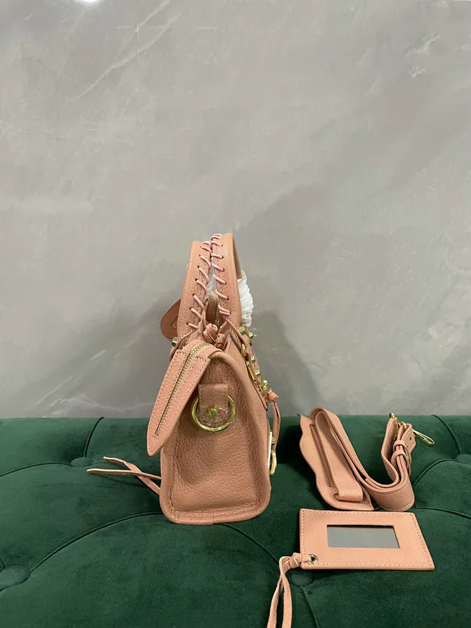 Mini City 24cm Bucket Bag with Gold Trim and Fringe Detail