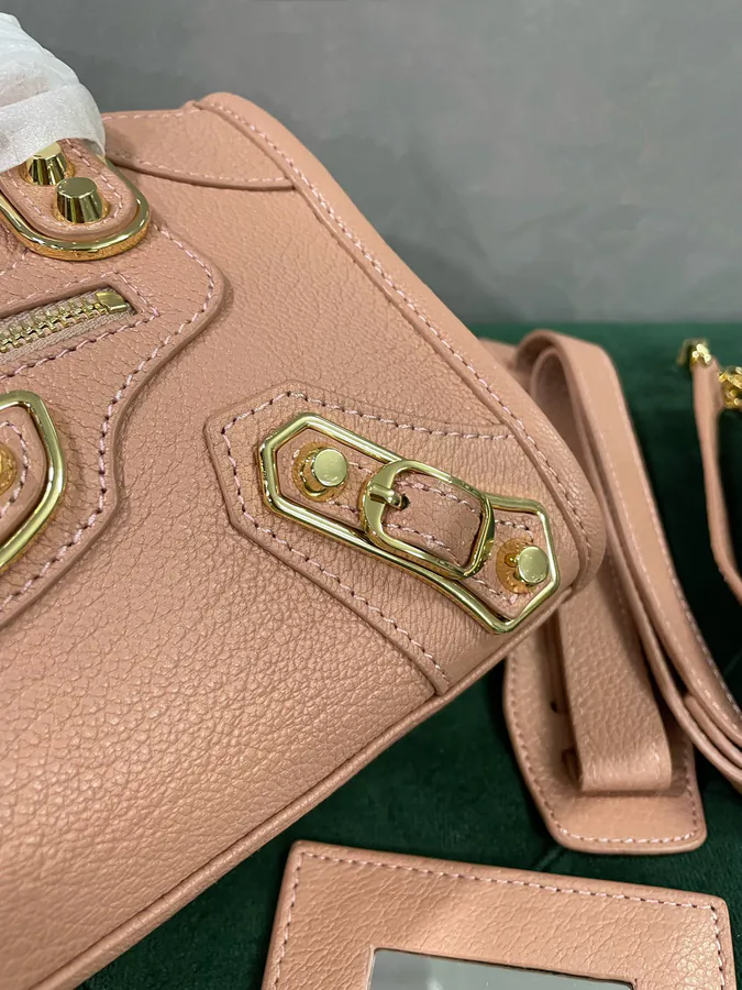 Mini City 24cm Bucket Bag with Gold Trim and Fringe Detail
