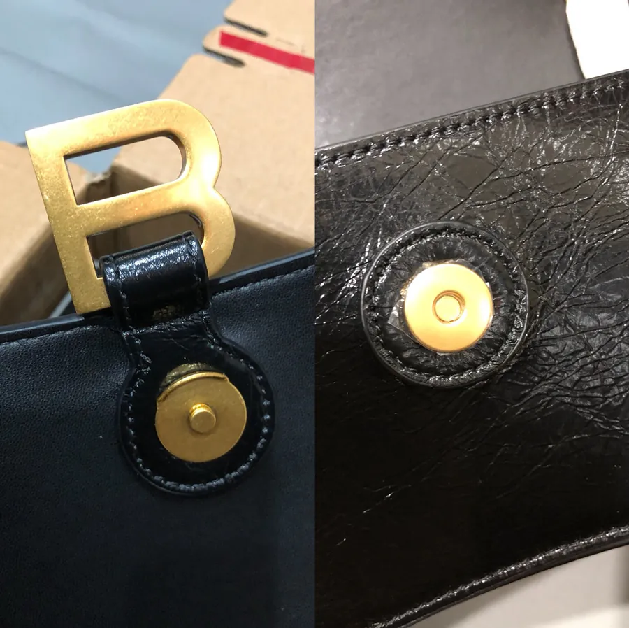 BaleNCIAG Crush Mini Black Smooth Leather Clutch